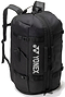 The Yonex BA72612EX Gearlogic Badminton Backpack - Black (40L) features multiple compartments, padded shoulder straps, side handles, and a white Yonex logo—ideal for organizing all your badminton gear.