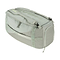 Presenting the HEAD Pro Duffle Bag M - LNLL, a sleek light gray duffle endorsed by Matteo Berrettini. This bag prominently features the "HEAD" logo on its side and strap and is equipped with a top zipper closure, multiple compartments for organized storage, reinforced handles, and an adjustable shoulder strap for optimal comfort.