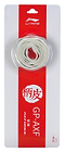 The Li-Ning GP-AXF Badminton Grip packaging showcases its white replacement grip on a bold red background, featuring cushioned comfort. Elegant English and Chinese text in red and white complement the design.