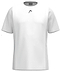 Explore the HEAD Club Tech 25 Men's Badminton T-Shirt in white, featuring a premium sporty style with subtle curved lines on the chest and sides. Equipped with Moisture Transfer Microfiber for optimal comfort, it includes a small logo near the collar.