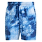 The adidas Melbourne Mens Ergo Graphic Shorts in Victory Blue feature a drawstring waist with a tie-dye pattern and floral designs. Made from recycled materials, these shorts offer a soft and comfortable fabric, ideal for casual wear.