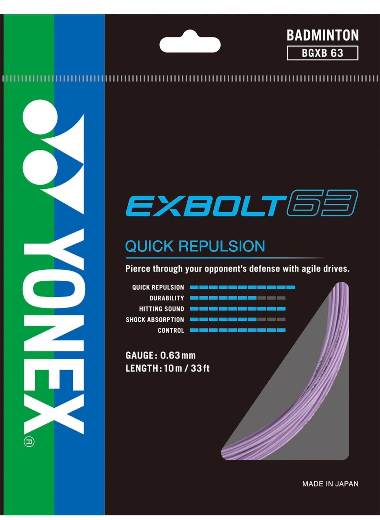 Yonex Exbolt 63 Badminton String Lavender - 0.63mm 200m Reel