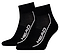 The HEAD Performance Quarter Badminton Socks - Black (2 Pack) feature white HEAD branding on the side, a breathable mesh panel on top, and a cushioned sole for comfort.