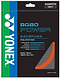 Yonex BG 80 Power Badminton String (Bright Orange, 0.68mm, 10m) features blue and green branded packaging with product details, a coiled orange string, and text highlighting high repulsion power and durable design.
