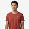 A man with short black hair wears a terracotta Tecnifibre Team Stretch Mens Badminton T-Shirt, featuring white trim and a small white logo, standing against a plain white background.