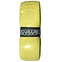 A yellow Ashaway Soft Grip Badminton Grip, featuring small raised dots and wrapped in a black band displaying the Ashaway brand name, perfectly complements a player’s gear, much like a squash ball in your kit.