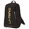 Experience the Li-Ning Premium Badminton Backpack in Black and Gold, showcasing zippered compartments, a handy shoe compartment, and padded shoulder straps for ultimate comfort.