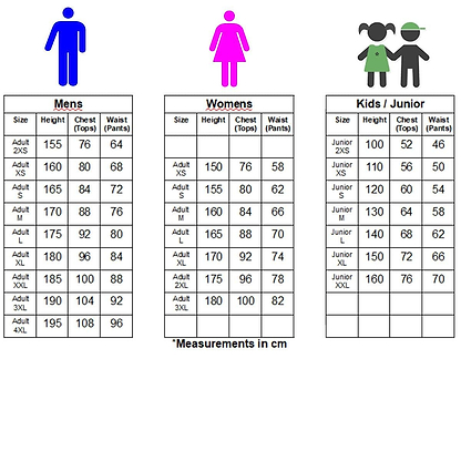 The size chart for the Victor Badminton Socks SK 139 Blue by Victor includes three columns catering to mens, womens, and kids/junior sizes. Each column provides measurements for height, chest, and waist in centimeters. Icons signify each category with a blue figure representing men, a pink figure for women, and a green figure for kids. This chart is ideal for selecting the perfect fit of sports socks that come with elastic arch support.