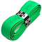 A rolled-up vibrant green tennis overgrip, ideal for racket sports, is secured with a black and silver band featuring the "Karakal" brand and highlighting its PU Badminton Super Grip technology.