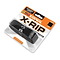 A package of Karakal X-RIP Replacement Badminton Grip - Black is displayed. The grip, offered by Karakal, features a perforated texture and comes in a transparent plastic case with an orange and white label.