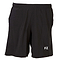 Experience the sporty elegance of the FZ Forza Ajax Mens/Junior Badminton Shorts in black. These athletic shorts come with an elastic waistband for a perfect fit and are tastefully decorated with a small white "FZ" logo on the lower left leg, seamlessly merging comfort and style.