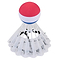 The Uwin Giant Outdoor Badminton Shuttlecock - White is a vibrant toy that combines elements of a giant shuttlecock and a foam ball, ideal for outdoor play. Its shuttlecock base features white with black accents, while the top ball boasts red, white, and blue stripes to improve hand-eye coordination through fun activities.