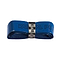 A rolled-up blue Karakal PU Badminton Super Grip Single for sports rackets, wrapped with a silver band displaying the brand name "Karakal.
