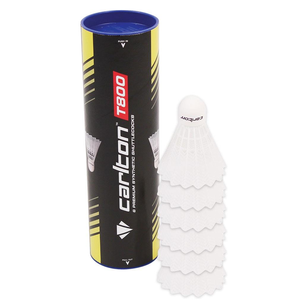 Carlton T800 White Fast Badminton Nylon Shuttles / Shuttlecocks - Tube 6
