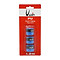 A set of three Uwin Badminton Overgrips in striking blue, ideal for any racket, comes in red packaging with white text. The label states "PU Over Grips, Pack of 3, 1.2m.
