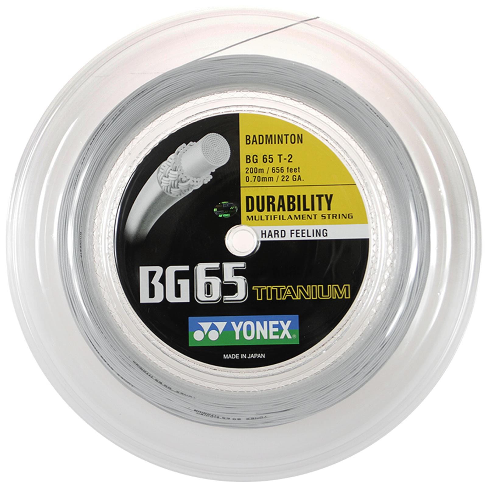 Yonex BG 65 Ti Badminton String White - 0.7mm 200m Reel — Badminton HQ