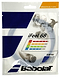 The image features a package of Babolat iFeel 68 Badminton 10m String Set in blue, celebrating athletes and dynamic graphics that emphasize power control and durability. The string's thickness is specified as 0.68 mm, reinforcing its status as a high-performance option.