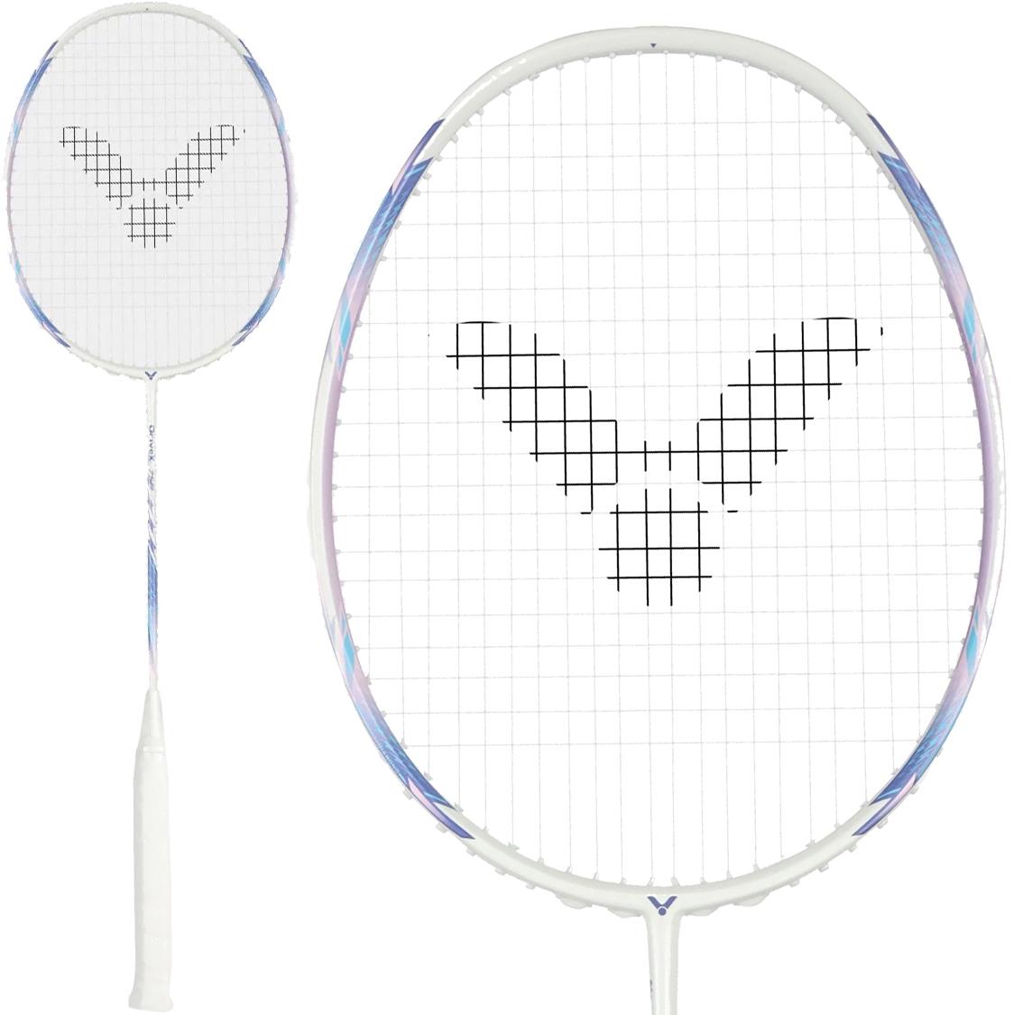Victor DriveX 7SP AJ 4U Badminton Racket - White / Purple