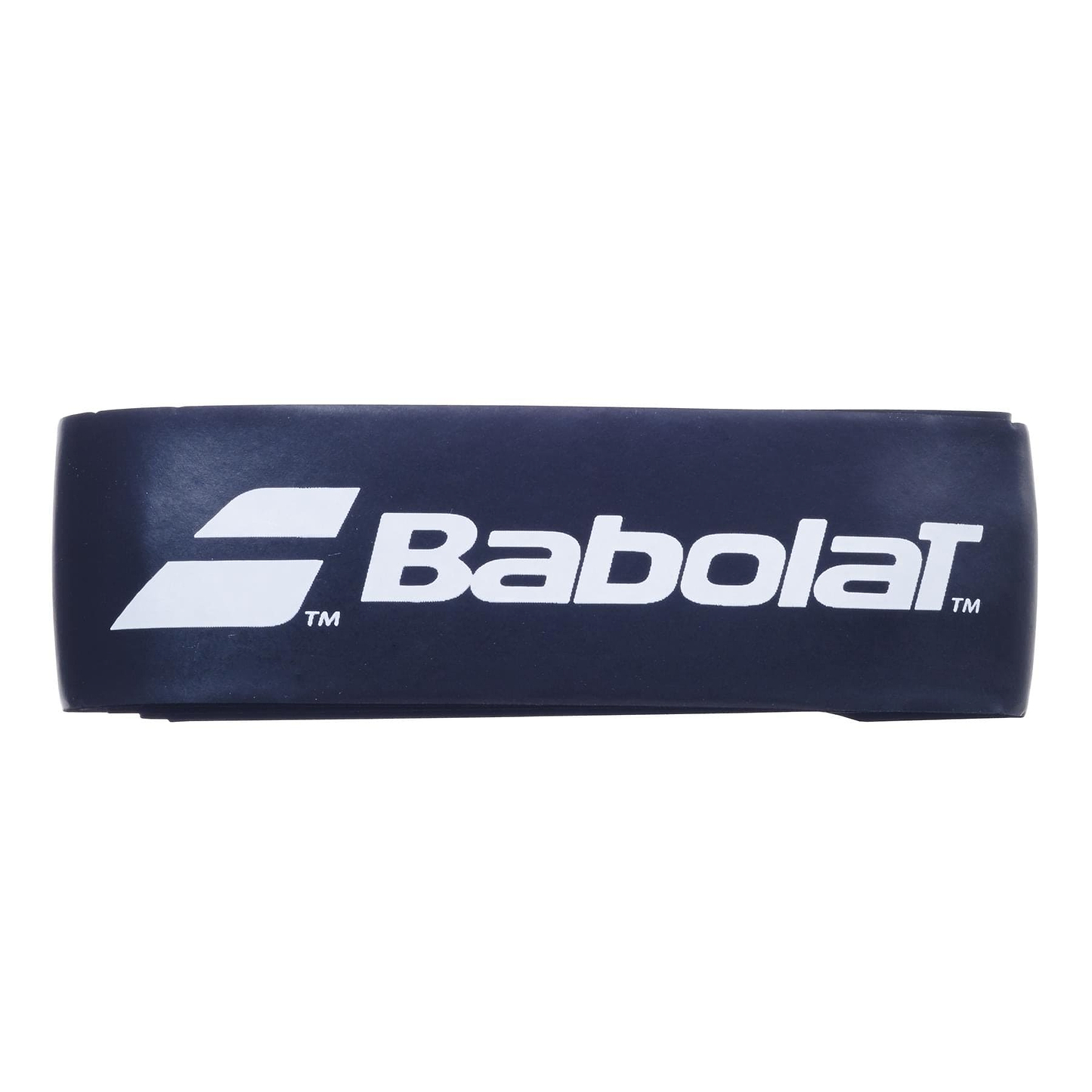 A tennis vibration dampener showcases the Babolat logo in white on blue, pairing excellently with your Babolat Syntec Uptake Replacement Badminton Grip - Black for an improved playing experience.