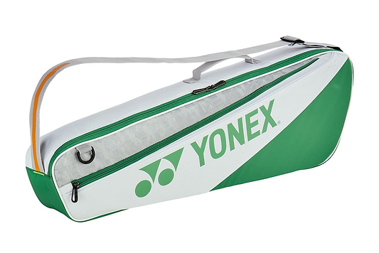 The Yonex 52523EX Club 3 Racket Badminton Bag offers a stylish white design with a comfortable shoulder strap and handy zipper compartments, making it perfect for carrying your gear while combining functionality with sleek aesthetics.