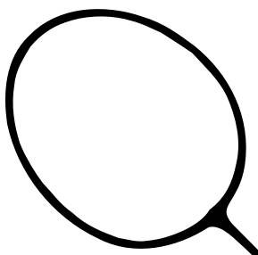 The Frame Only by Badminton HQ features a black, oval speech bubble outline on a white background with an empty center and a pointed tail at the bottom right.