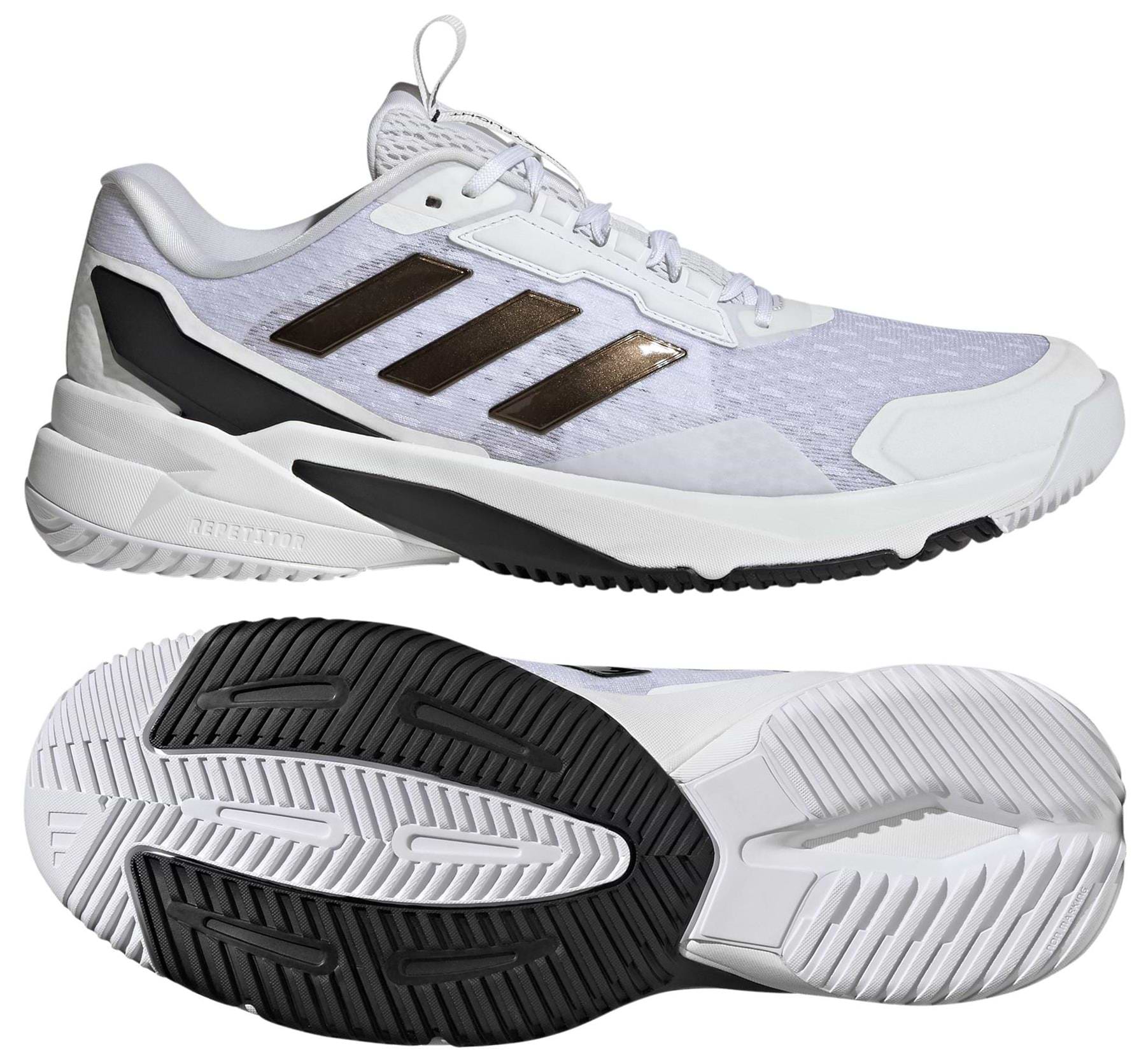 ADIDAS Crazyflight 6 Mens Indoor Badminton Shoes - White Badminton HQ ADIDAS Crazyflight 6 Mens Indoor Badminton Shoes - White Badminton HQ