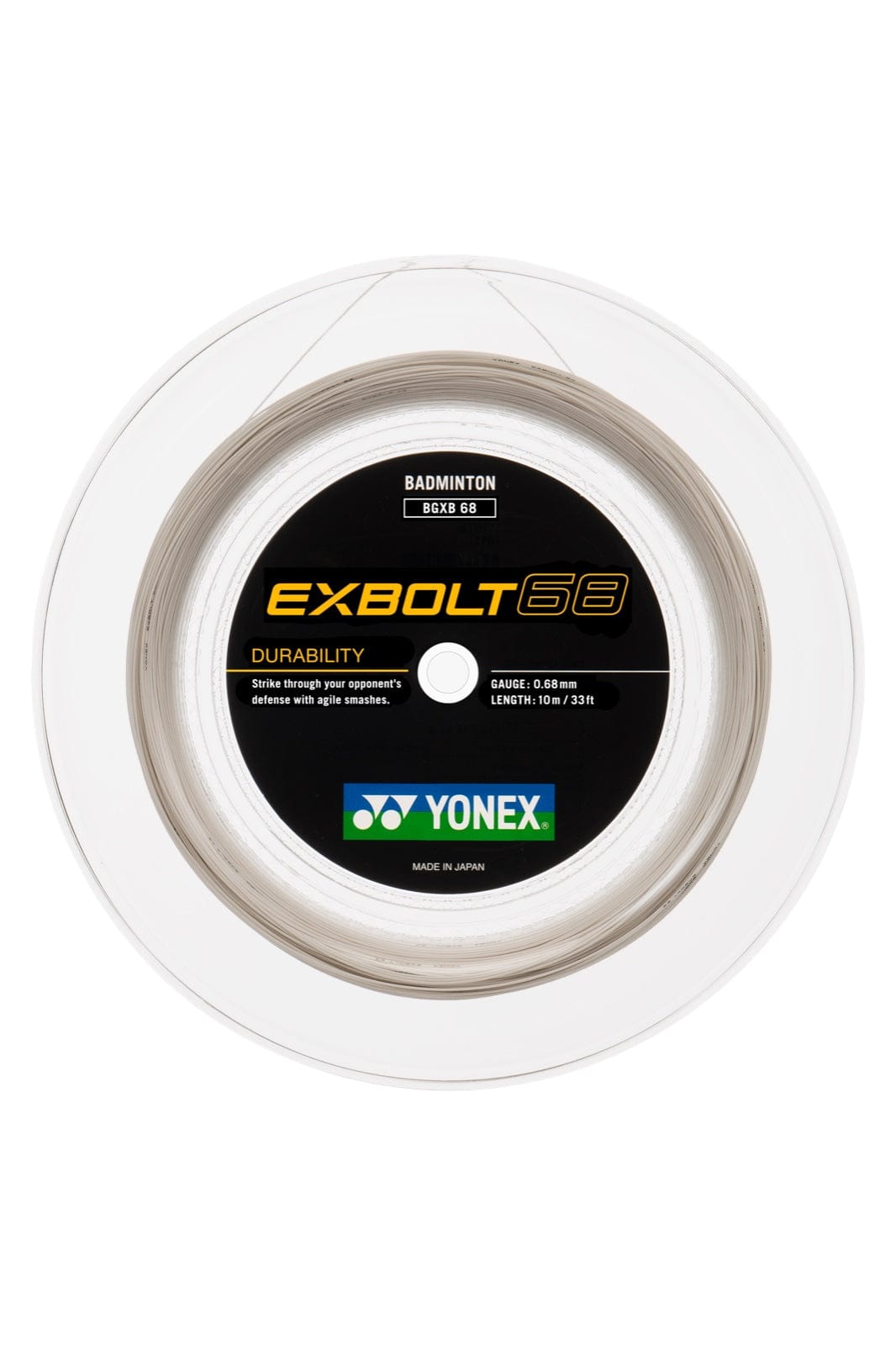 Yonex Exbolt 68 Badminton String White - 0.68mm 200m Reel