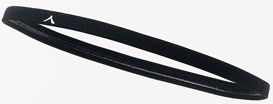 The Kanso Headband - 3 Pack - Black, a sleek accessory with a subtle logo, expertly tames your hair and minimizes distractions, showcased on a minimalist white background.