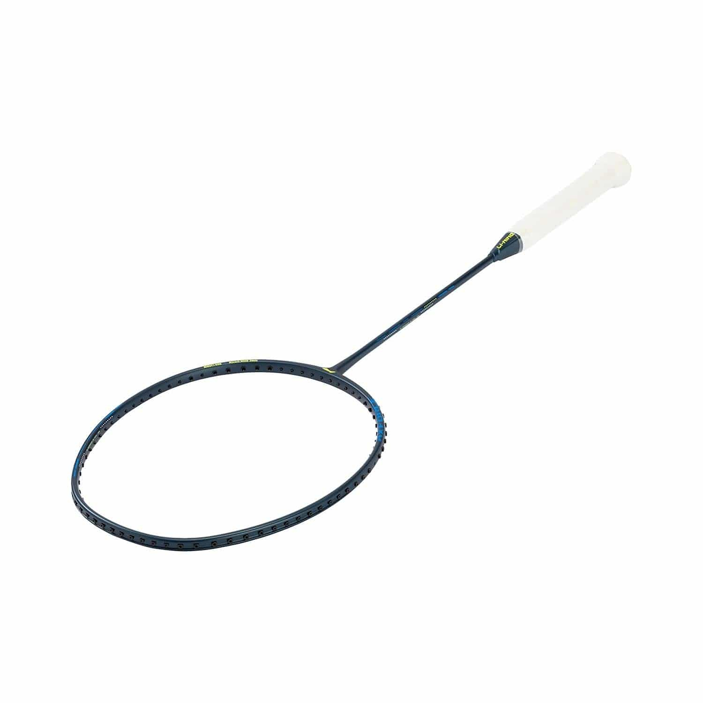 Presenting the Li-Ning Axforce 10 4U Badminton Racket in Indigo, highlighted on a plain white background. This advanced racket features the Sonic Boom System for enhanced power and precision.