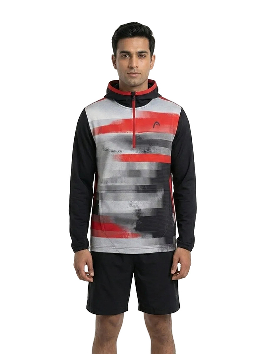 HEAD Vision Topspin Mens Badminton Hoodie - BKXV — On Model - Upper Body | Generated by Modelize
