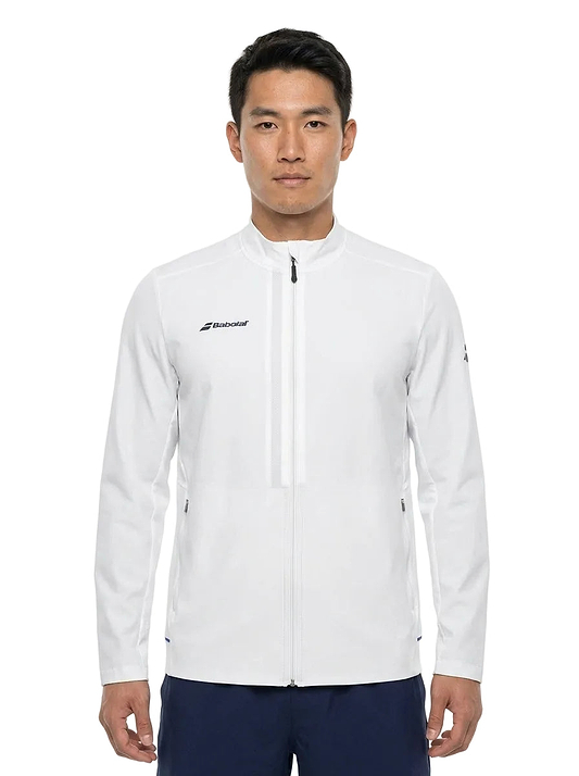Men's athletic zip-up jacket — On Model - Upper Body | Generated by Modelize