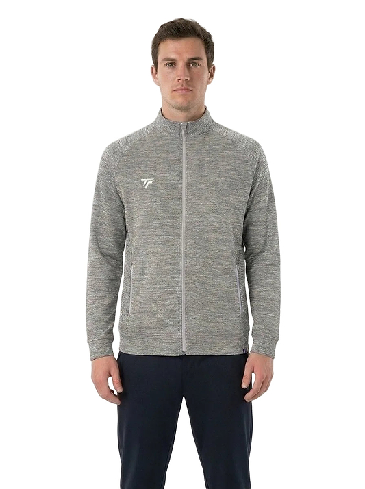 Tecnifibre Mens Team Badminton Jacket - Silver — On Model - Upper Body | Generated by Modelize