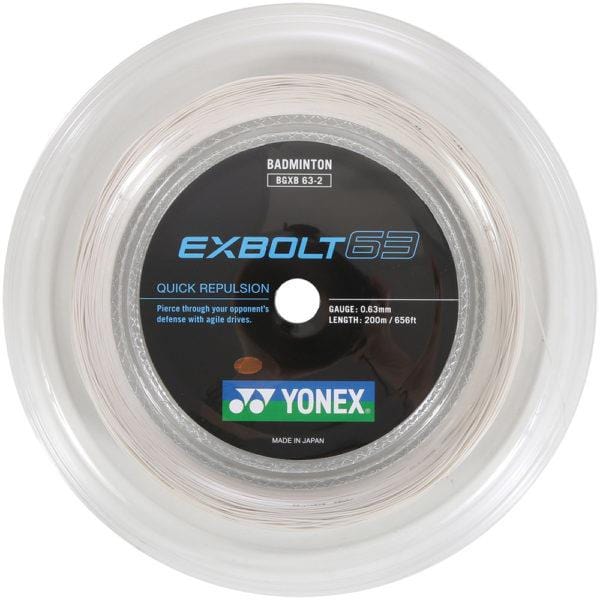 Yonex Exbolt 63 Badminton String White - 0.63mm 200m Reel