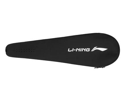 A blue-green Aeronaut 7000 badminton racket by Li-Ning pairs perfectly with a black zippered case, showcasing a sleek design and the white Li-Ning logo for precise control.