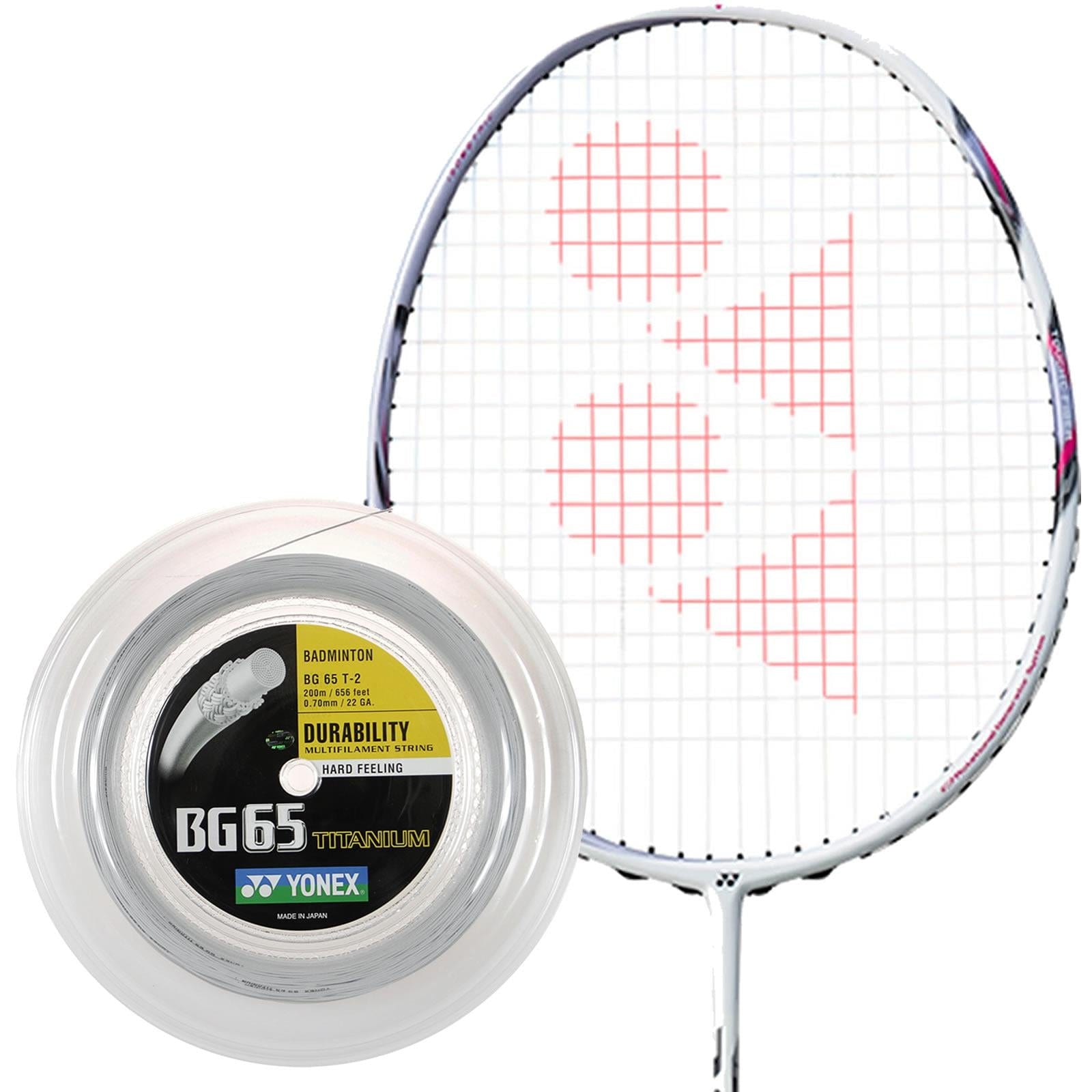 Yonex BG 65 Ti Badminton String White - 0.7mm 200m Reel — Badminton HQ