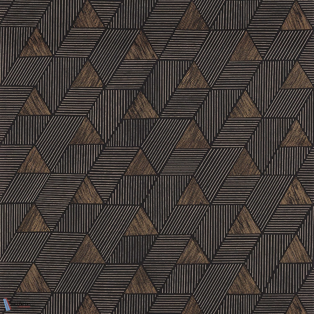 Méroé behang-behang-Casamance-Noir/Mordoré-Rol-Selected Wallpapers &amp; Interiors