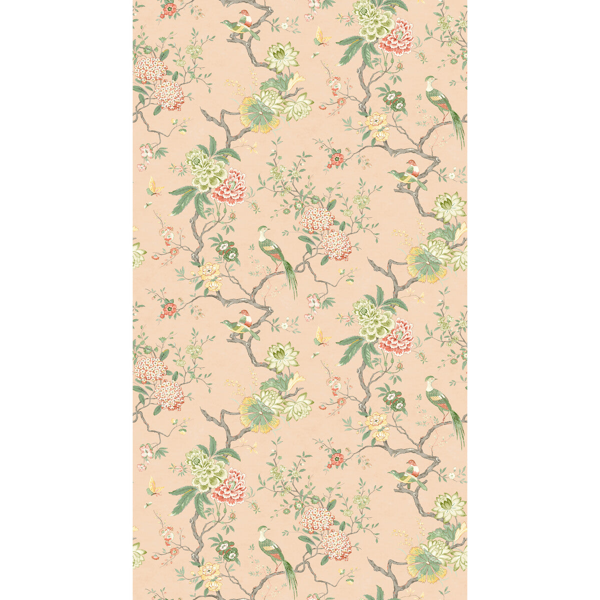 Oriental Bird behang-Behang-GP&J Baker-Blush-Rol-Selected Wallpapers &amp; Interiors