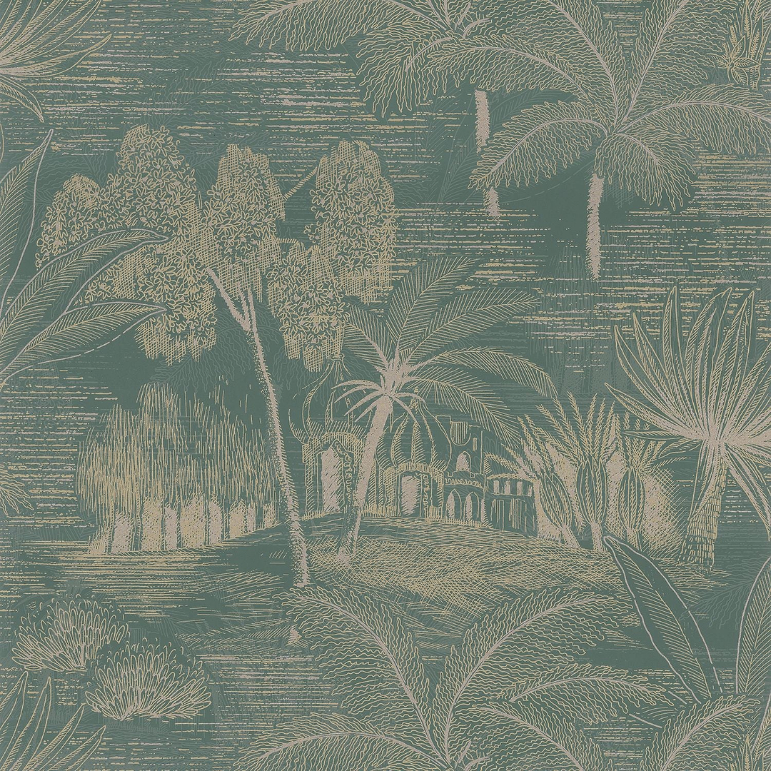 Baharia-behang-Tapete-Casamance-Vert de Gris/Doré-Rol-76141220-Selected Wallpapers