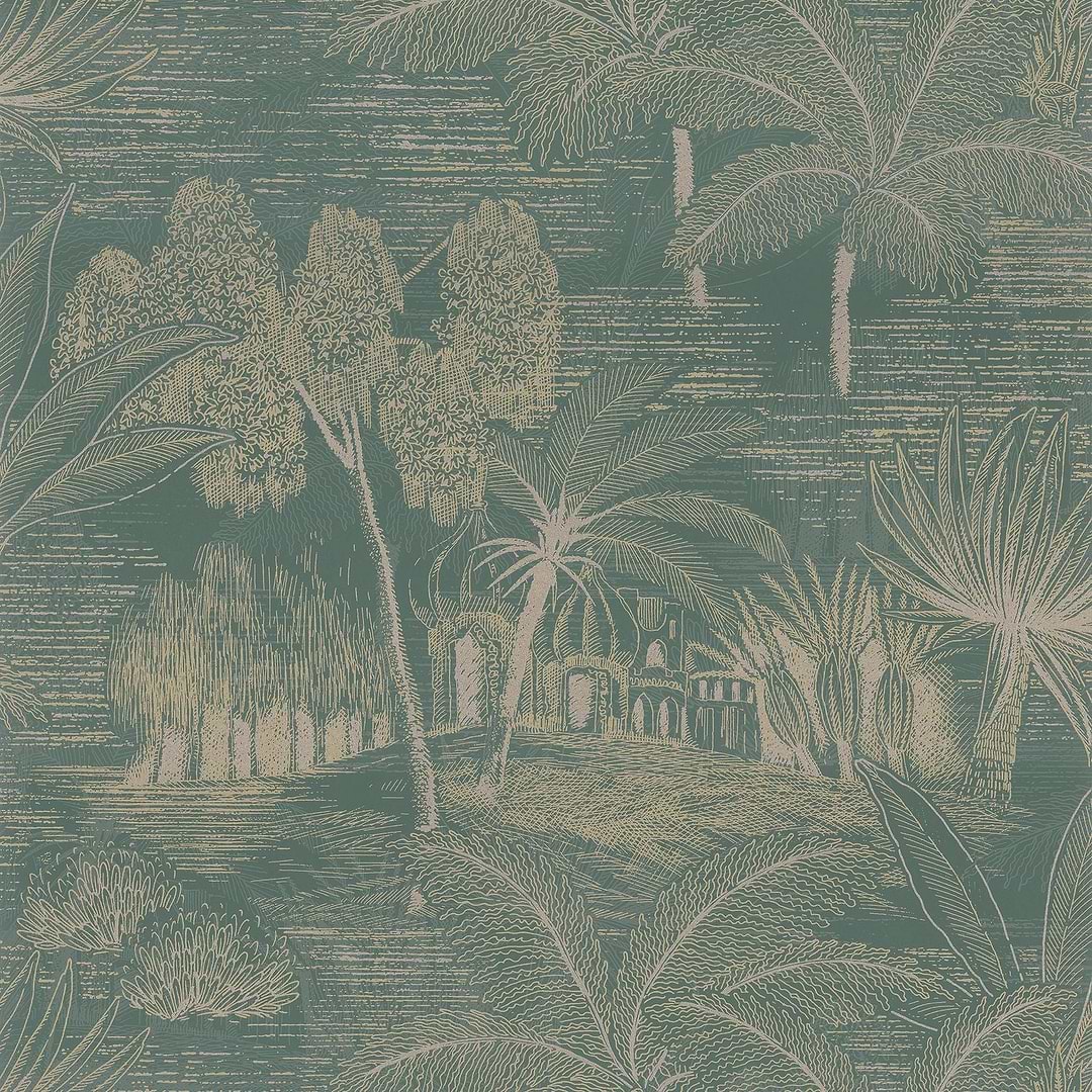 Baharia-behang-Tapete-Casamance-Vert de Gris/Doré-Rol-76141220-Selected Wallpapers