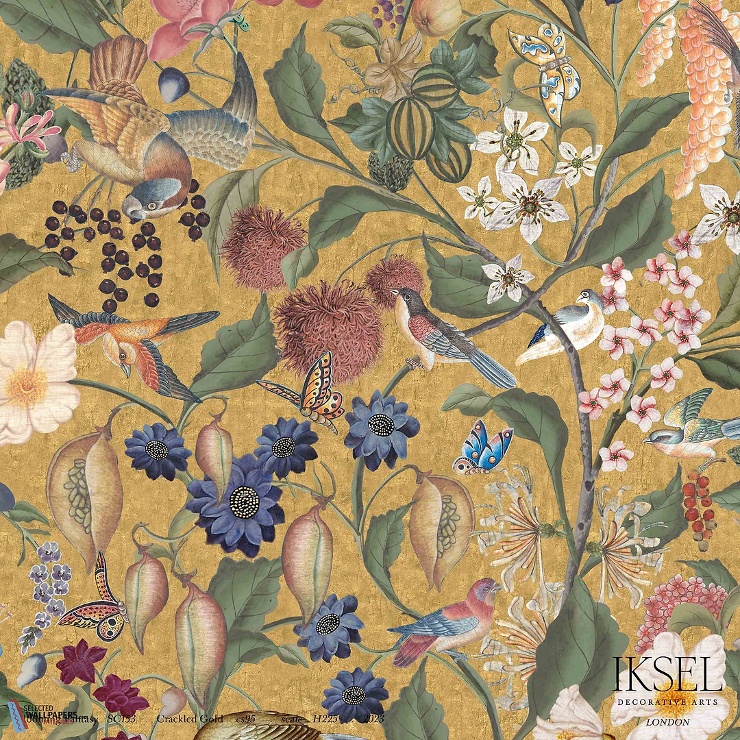 Blooming Fantasy-Iksel-behang-Tapete-wallpaper-Crackled Gold-Non Woven-Selected Wallpapers