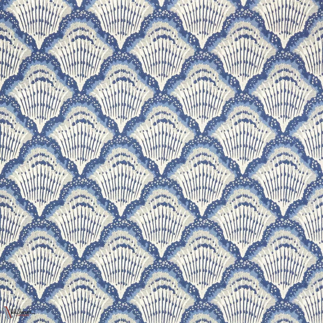 Calico Shell behang-1838 wallcoverings-Cobalt-Rol-Selected Wallpapers-Interiors