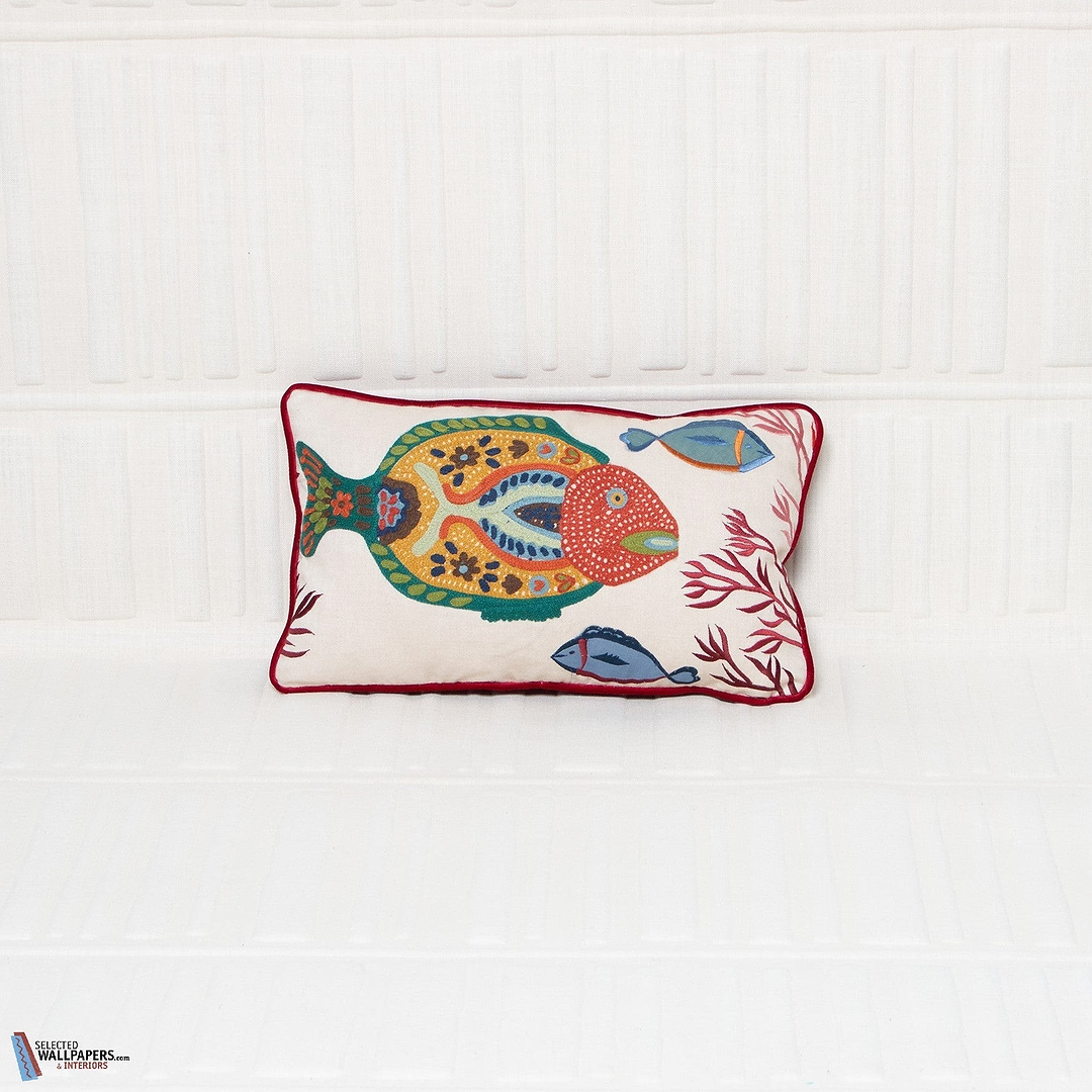 Caraibes kussen-Pierre Frey-Multicolor - Fish Right-50 x 30 cm-Selected-Wallpapers-Interiors