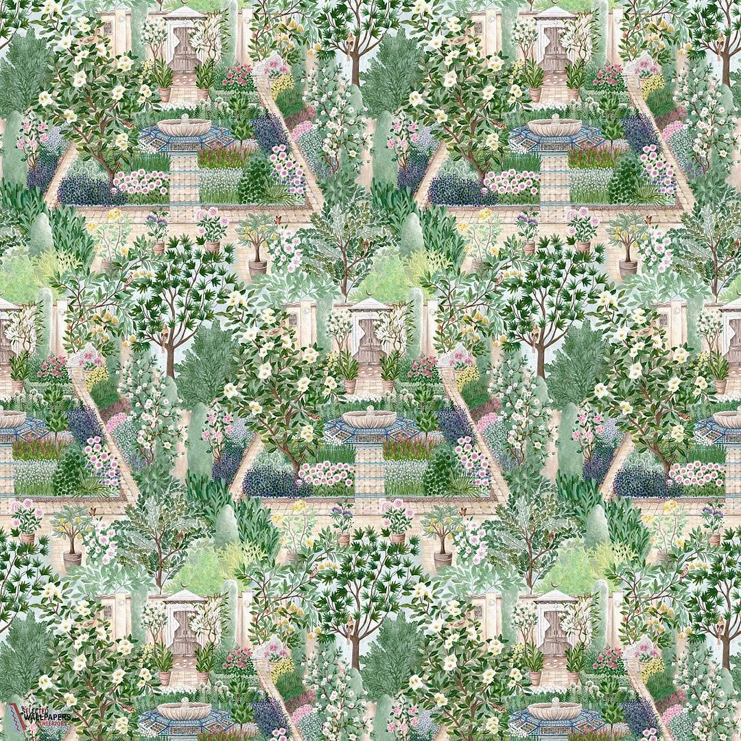 Carpet garden behang-Sanderson-Sanctuary-Rol-Selected Wallpapers-Interiors