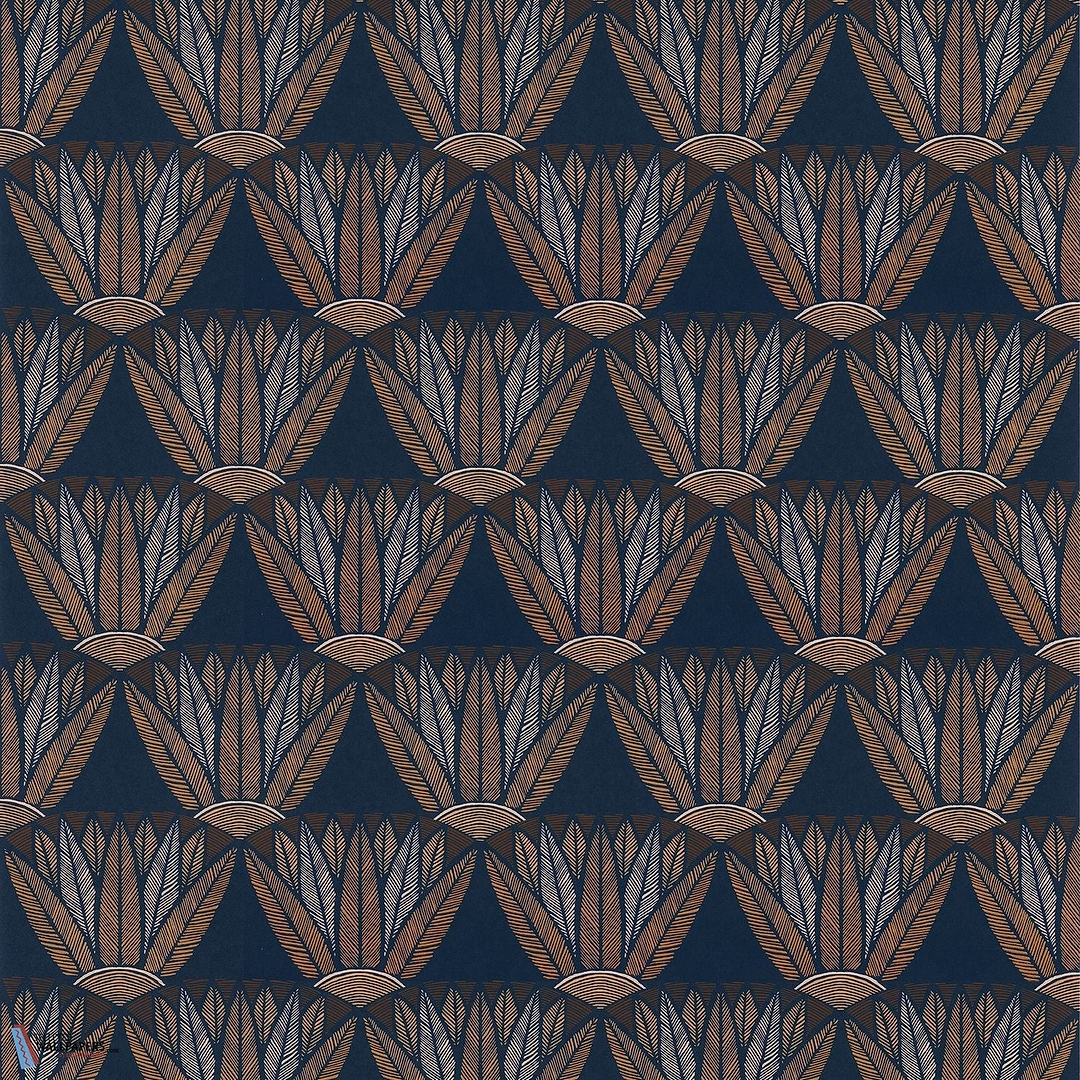 Castalia-behang-Tapete-Casamance-Marine/Terracotta-Rol-76161736-Selected Wallpapers