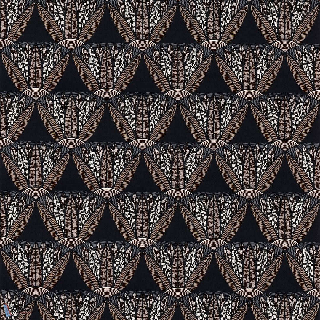 Castalia-behang-Tapete-Casamance-Noir/Mordoré-Rol-76161740-Selected Wallpapers