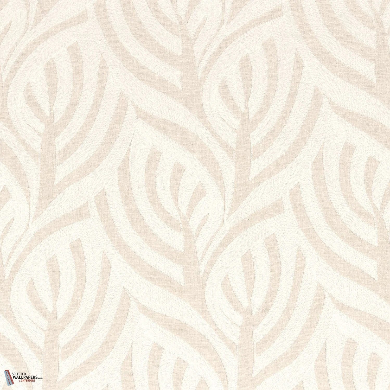Catalpa stof-Casamance-fabric-Blanc-Meter (M1)-Selected-Wallpapers-Interiors