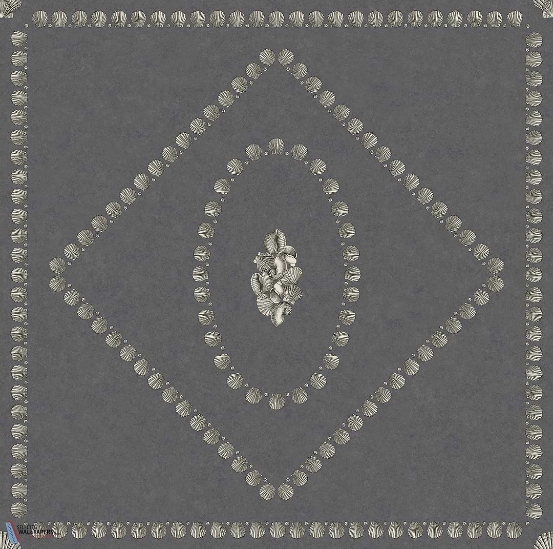 Conchiglie-behang-Tapete-Cole & Son-Soft Gold on Charcoal-Rol-123/5023-Selected Wallpapers