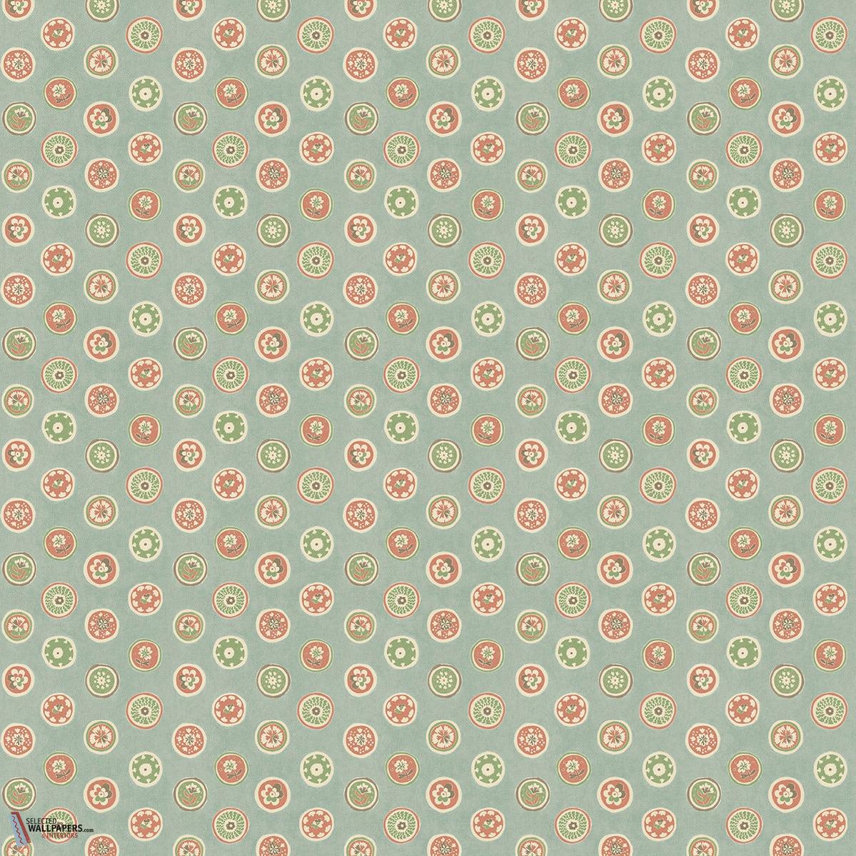 Court buttons behang-GP&J Baker-Aqua/red-Rol-Selected Wallpapers-Interiors