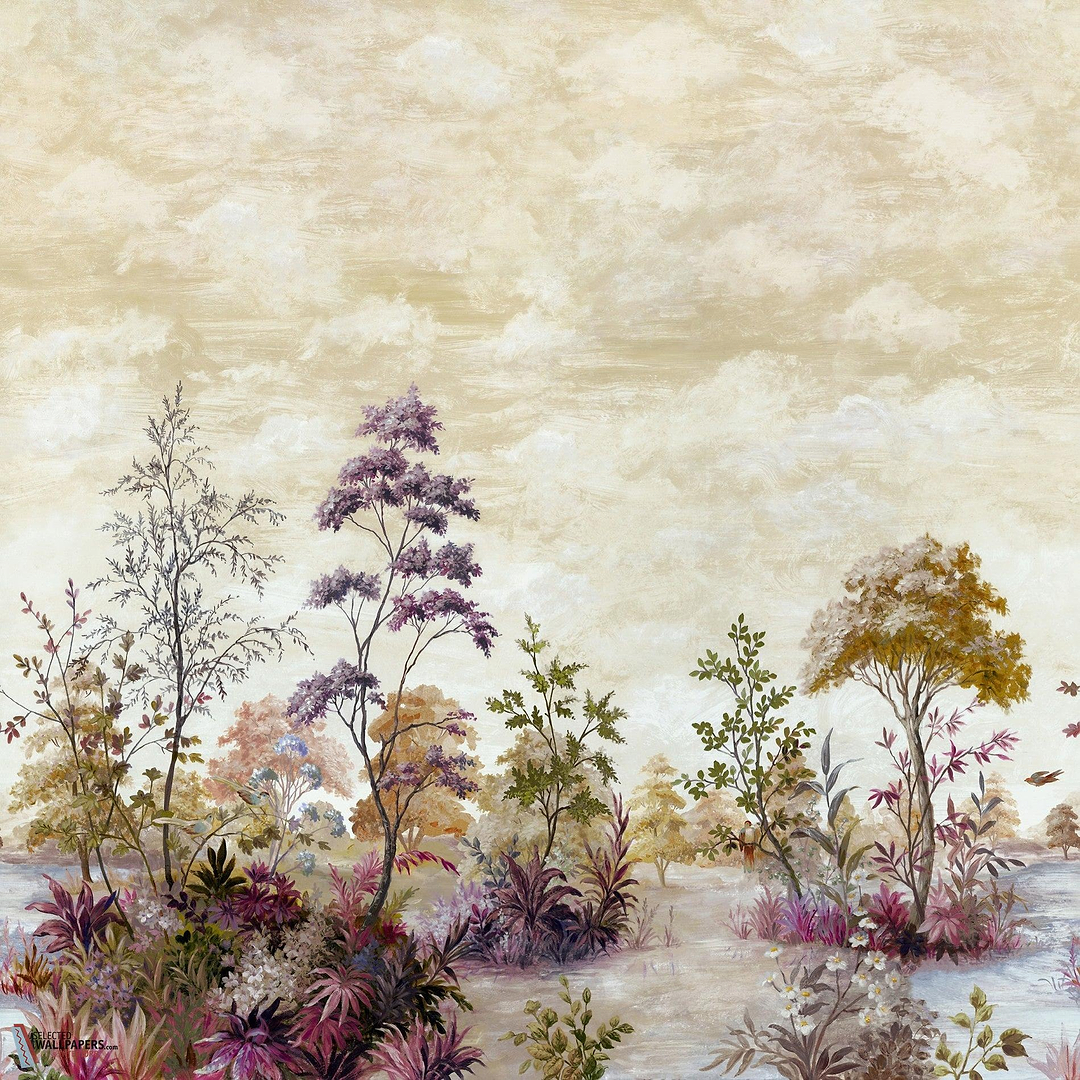 Cumbria Mural behang-Anna French-Eggplant on pearl-Set-Selected Wallpapers-Interiors