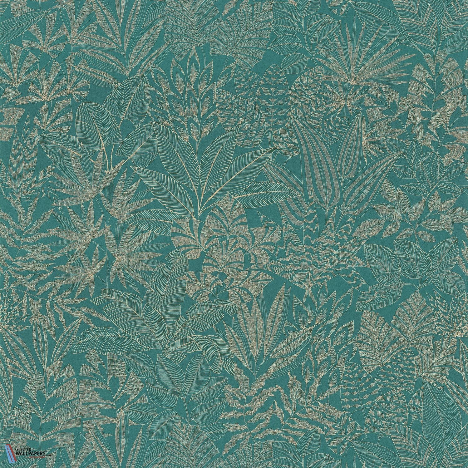 Doum-behang-Tapete-Casamance-Emeraude/Doré-Rol-76151528-Selected Wallpapers